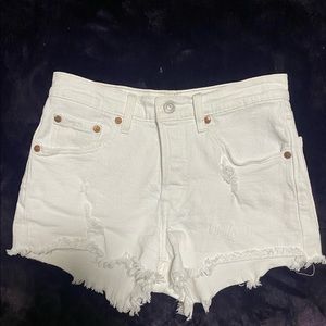 white levi shorts. size 24